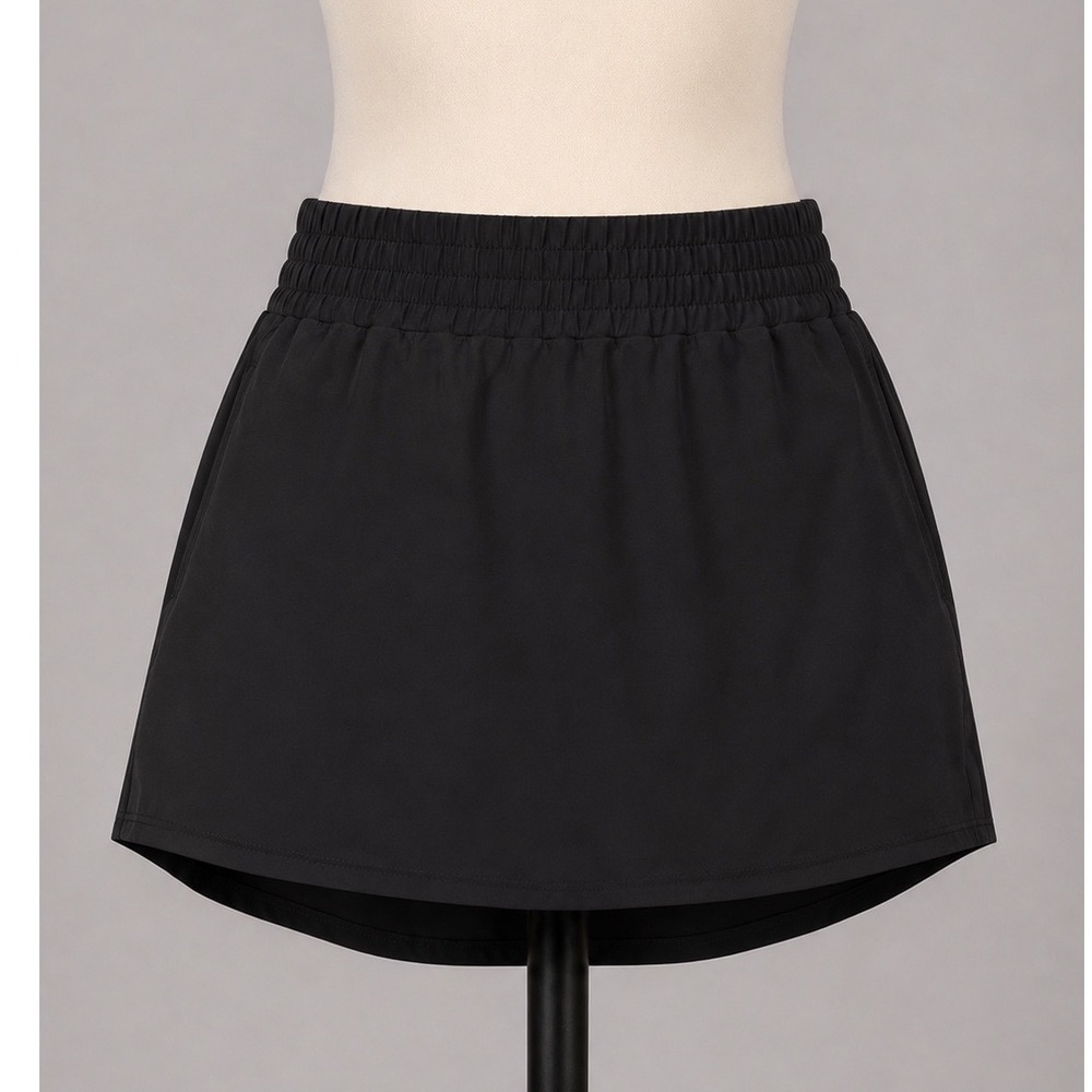 Pinspark Black Athletic Skort Women 2XL Smocked Waist Active Skirt New with Tags